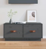 VidaXL Tv-meubel 80x34x35 cm massief grenenhout grijs
