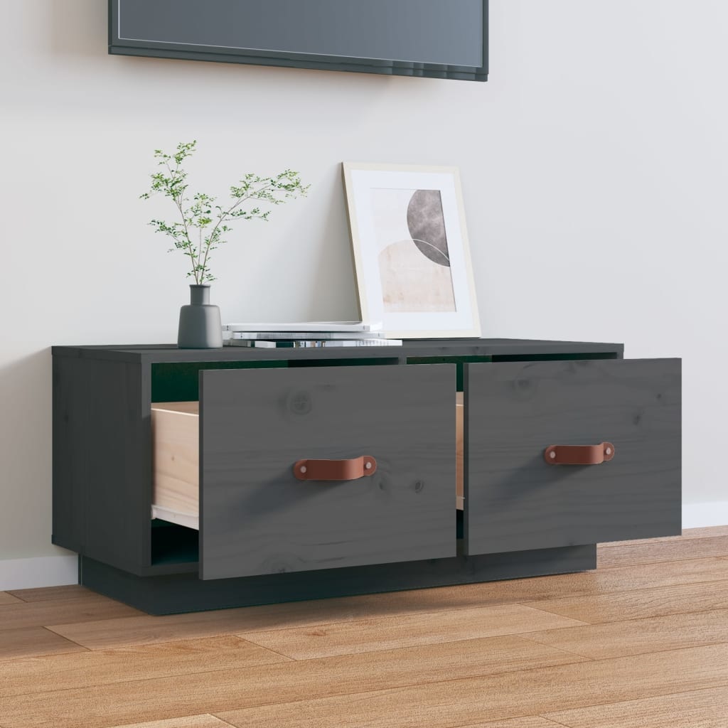 VidaXL Tv-meubel 80x34x35 cm massief grenenhout grijs