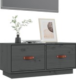 VidaXL Tv-meubel 80x34x35 cm massief grenenhout grijs