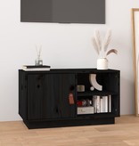 VidaXL Tv-meubel 70x34x40 cm massief grenenhout zwart