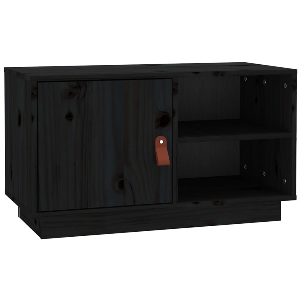 VidaXL Tv-meubel 70x34x40 cm massief grenenhout zwart
