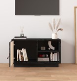 VidaXL Tv-meubel 70x34x40 cm massief grenenhout zwart