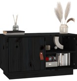 VidaXL Tv-meubel 70x34x40 cm massief grenenhout zwart