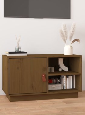 VidaXL Tv-meubel 70x34x40 cm massief grenenhout honingbruin