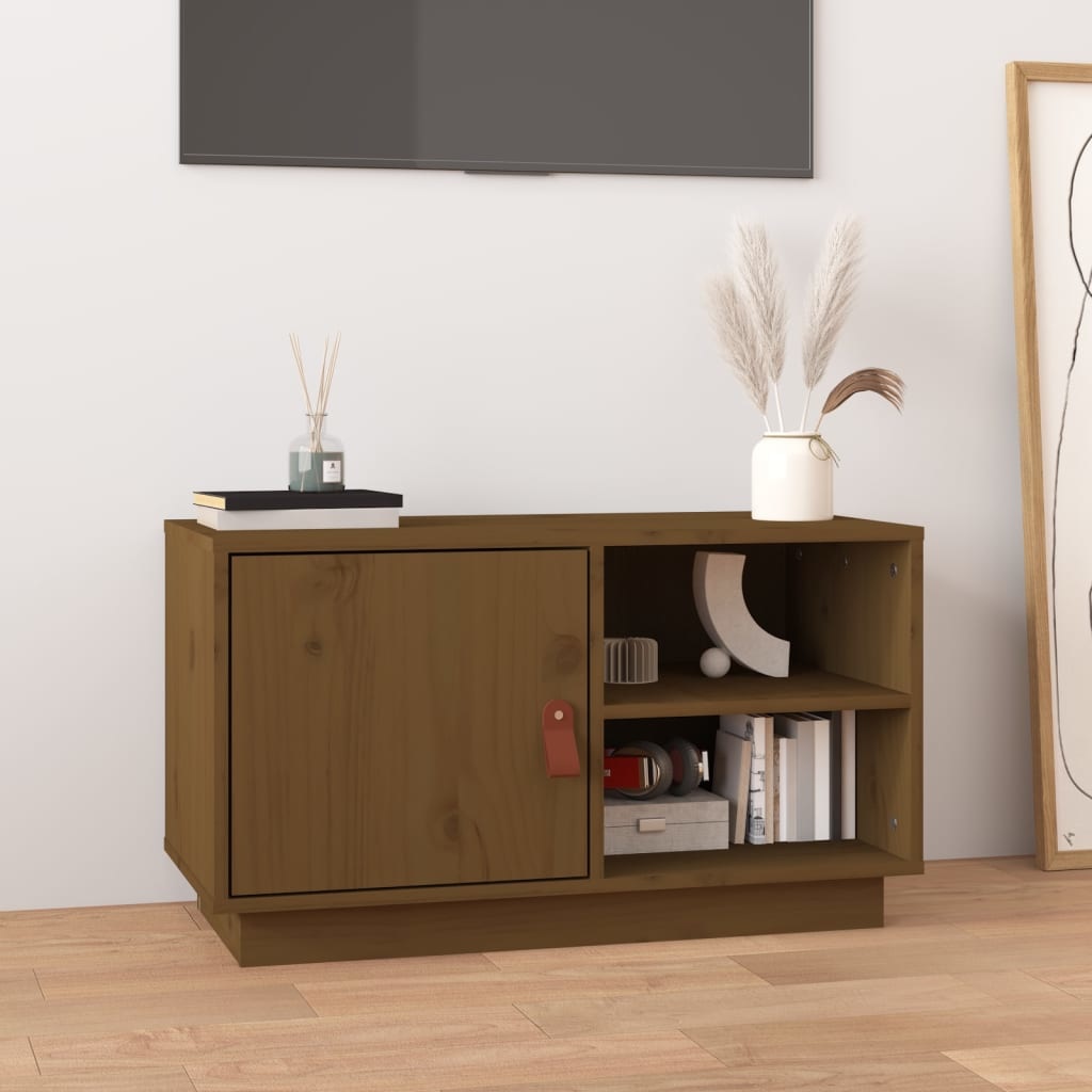 VidaXL Tv-meubel 70x34x40 cm massief grenenhout honingbruin