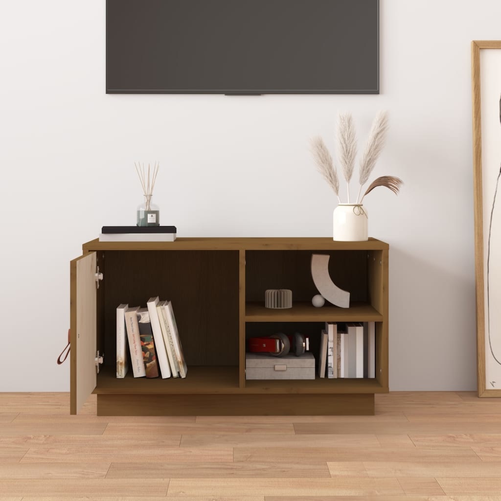 VidaXL Tv-meubel 70x34x40 cm massief grenenhout honingbruin