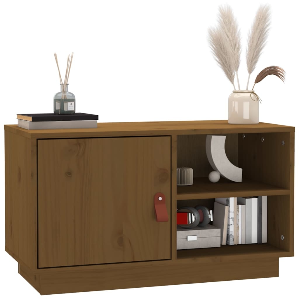 VidaXL Tv-meubel 70x34x40 cm massief grenenhout honingbruin