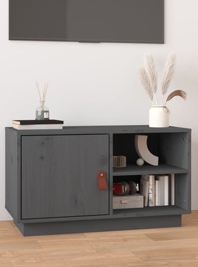 VidaXL Tv-meubel 70x34x40 cm massief grenenhout grijs
