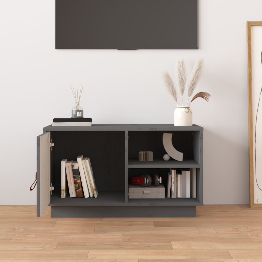 VidaXL Tv-meubel 70x34x40 cm massief grenenhout grijs