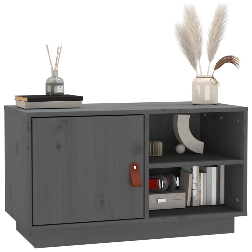 VidaXL Tv-meubel 70x34x40 cm massief grenenhout grijs