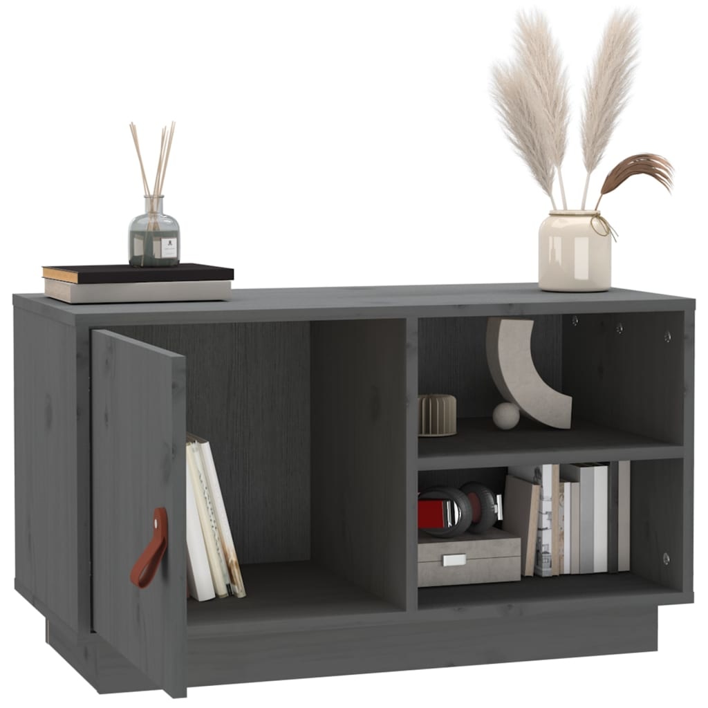 VidaXL Tv-meubel 70x34x40 cm massief grenenhout grijs