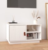 VidaXL Tv-meubel 70x34x40 cm massief grenenhout wit