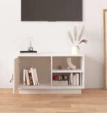 VidaXL Tv-meubel 70x34x40 cm massief grenenhout wit