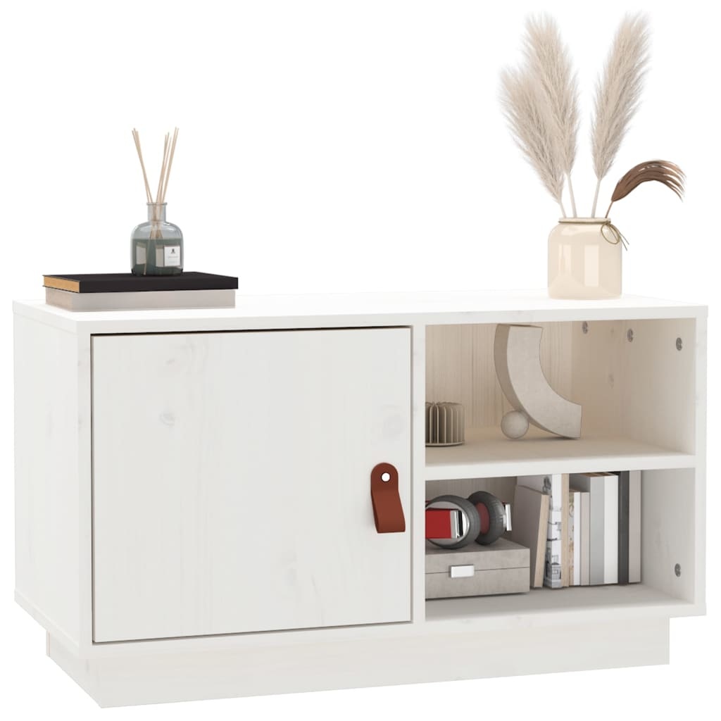 VidaXL Tv-meubel 70x34x40 cm massief grenenhout wit