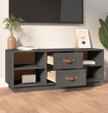 VidaXL Tv-meubel 100x34x40 cm massief grenenhout grijs