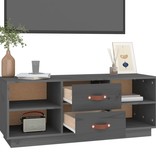 VidaXL Tv-meubel 100x34x40 cm massief grenenhout grijs