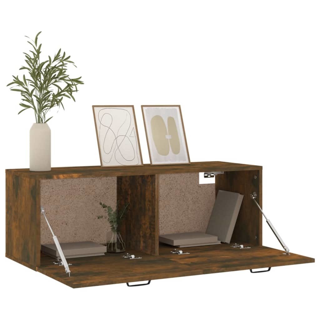 VidaXL Wandkast 100x36,5x35 cm bewerkt hout gerookt eikenkleurig
