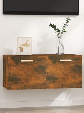 VidaXL Wandkast 80x35x36,5 cm bewerkt hout gerookt eikenkleurig