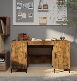 VidaXL Bureau 140x50x75 cm bewerkt hout gerookt eikenkleurig