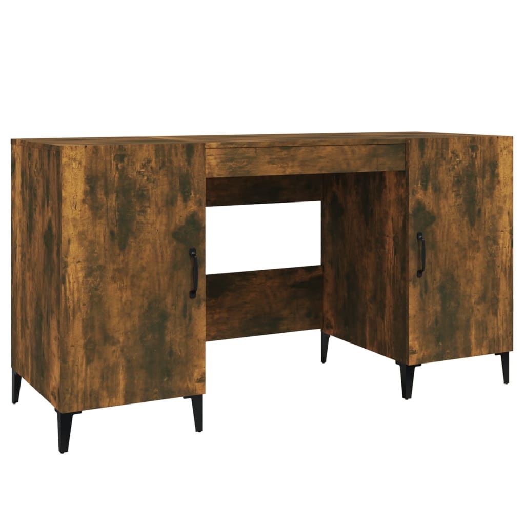 VidaXL Bureau 140x50x75 cm bewerkt hout gerookt eikenkleurig