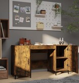 VidaXL Bureau 140x50x75 cm bewerkt hout gerookt eikenkleurig