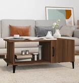 VidaXL Salontafel 90x50x40 cm bewerkt hout bruineikenkleurig