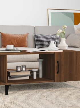 VidaXL Salontafel 90x50x40 cm bewerkt hout bruineikenkleurig