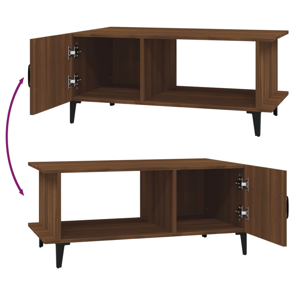 VidaXL Salontafel 90x50x40 cm bewerkt hout bruineikenkleurig