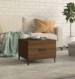 VidaXL Salontafel met metalen poten 50x50x40 cm bruineikenkleurig