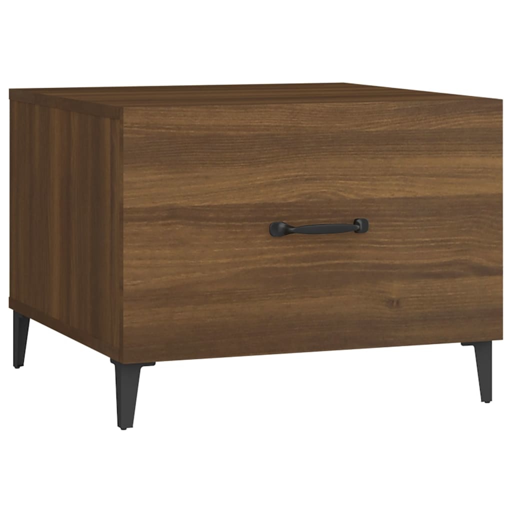 VidaXL Salontafel met metalen poten 50x50x40 cm bruineikenkleurig