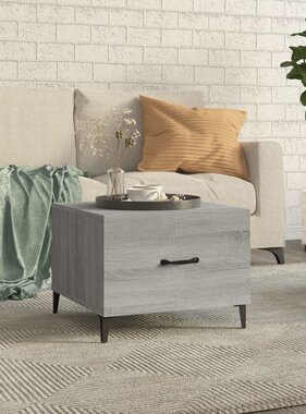 VidaXL Salontafel met metalen poten 50x50x40 cm grijs sonoma eiken