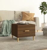 VidaXL Salontafel 50x50x40 cm bewerkt hout bruineikenkleurig