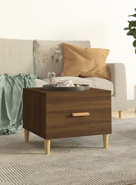 VidaXL Salontafel 50x50x40 cm bewerkt hout bruineikenkleurig