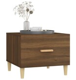 VidaXL Salontafel 50x50x40 cm bewerkt hout bruineikenkleurig