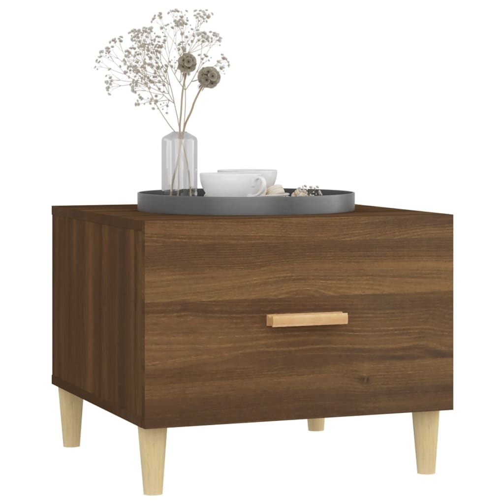VidaXL Salontafel 50x50x40 cm bewerkt hout bruineikenkleurig