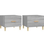 VidaXL Salontafels 2 st 50x50x40 cm bewerkt hout grijs sonoma eiken