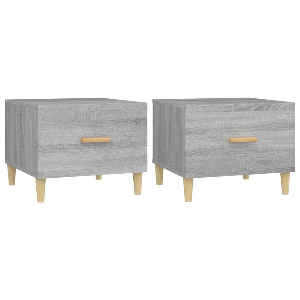 VidaXL Salontafels 2 st 50x50x40 cm bewerkt hout grijs sonoma eiken