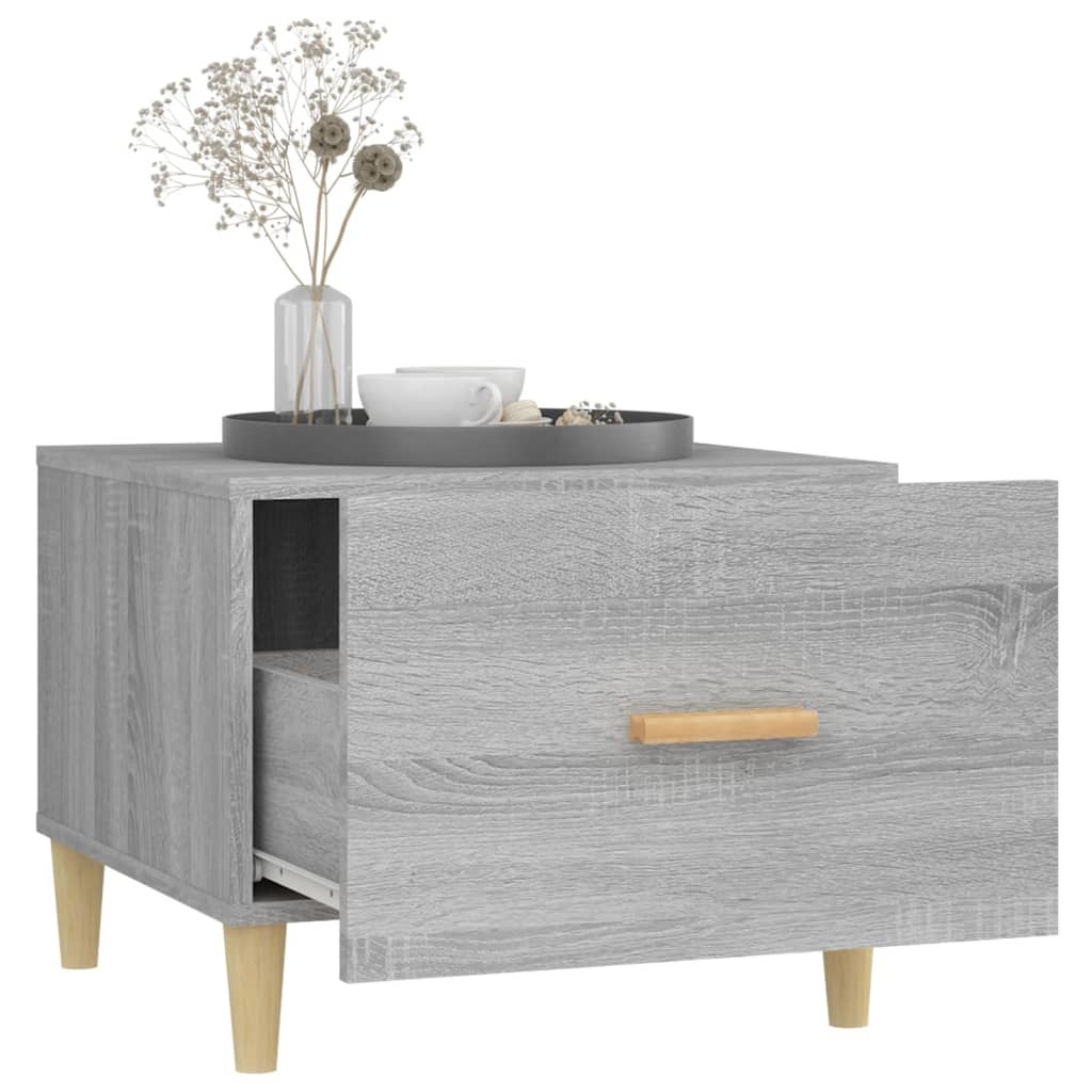 VidaXL Salontafels 2 st 50x50x40 cm bewerkt hout grijs sonoma eiken