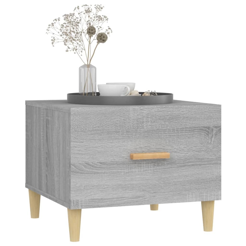 VidaXL Salontafels 2 st 50x50x40 cm bewerkt hout grijs sonoma eiken