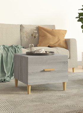 VidaXL Salontafel 50x50x40 cm bewerkt hout grijs sonoma eikenkleurig