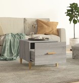 VidaXL Salontafel 50x50x40 cm bewerkt hout grijs sonoma eikenkleurig