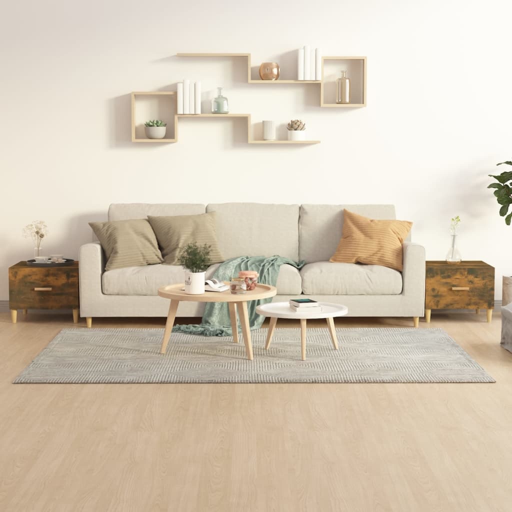 VidaXL Salontafels 2 st 50x50x40 cm bewerkt hout gerookt eikenkleurig
