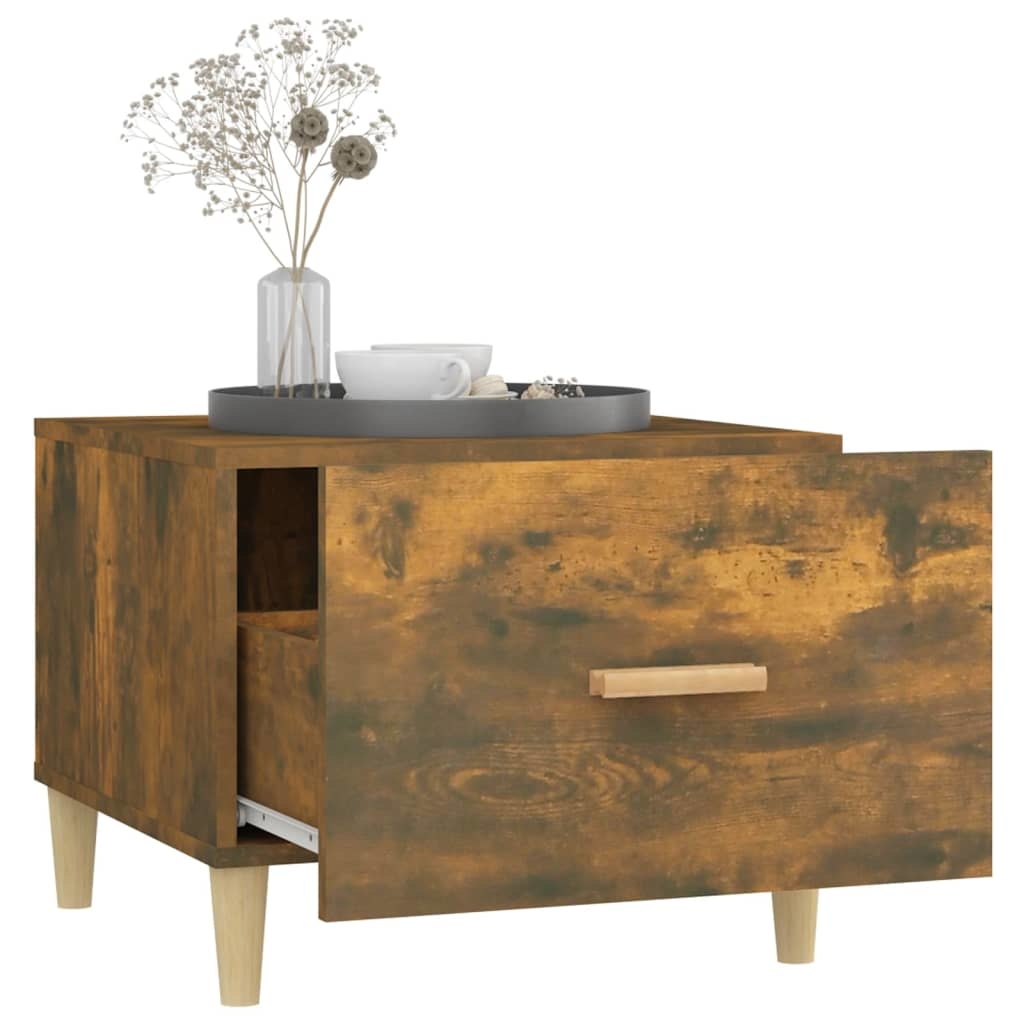 VidaXL Salontafels 2 st 50x50x40 cm bewerkt hout gerookt eikenkleurig