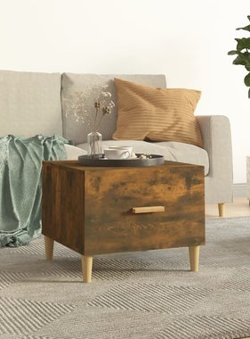 VidaXL Salontafel 50x50x40 cm bewerkt hout gerookt eikenkleurig