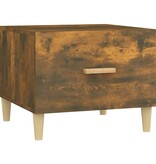 VidaXL Salontafel 50x50x40 cm bewerkt hout gerookt eikenkleurig