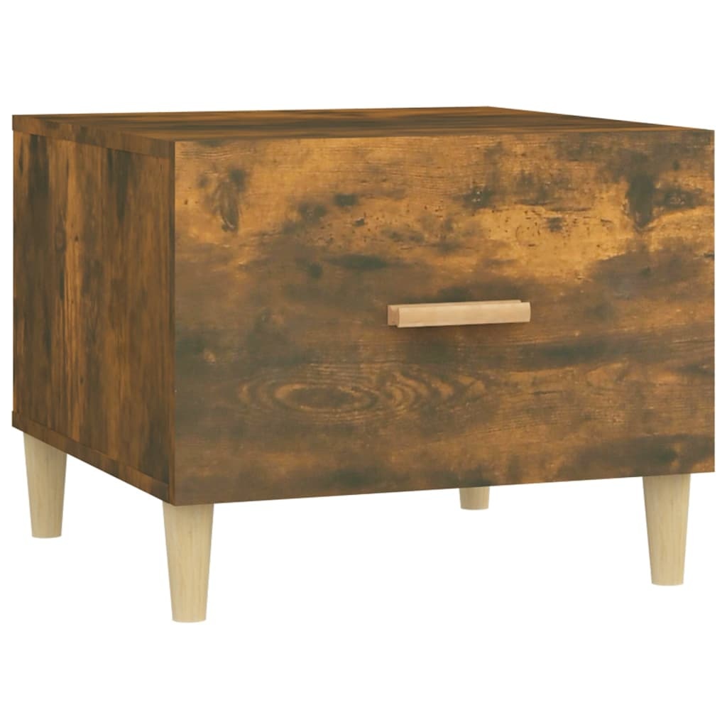 VidaXL Salontafel 50x50x40 cm bewerkt hout gerookt eikenkleurig