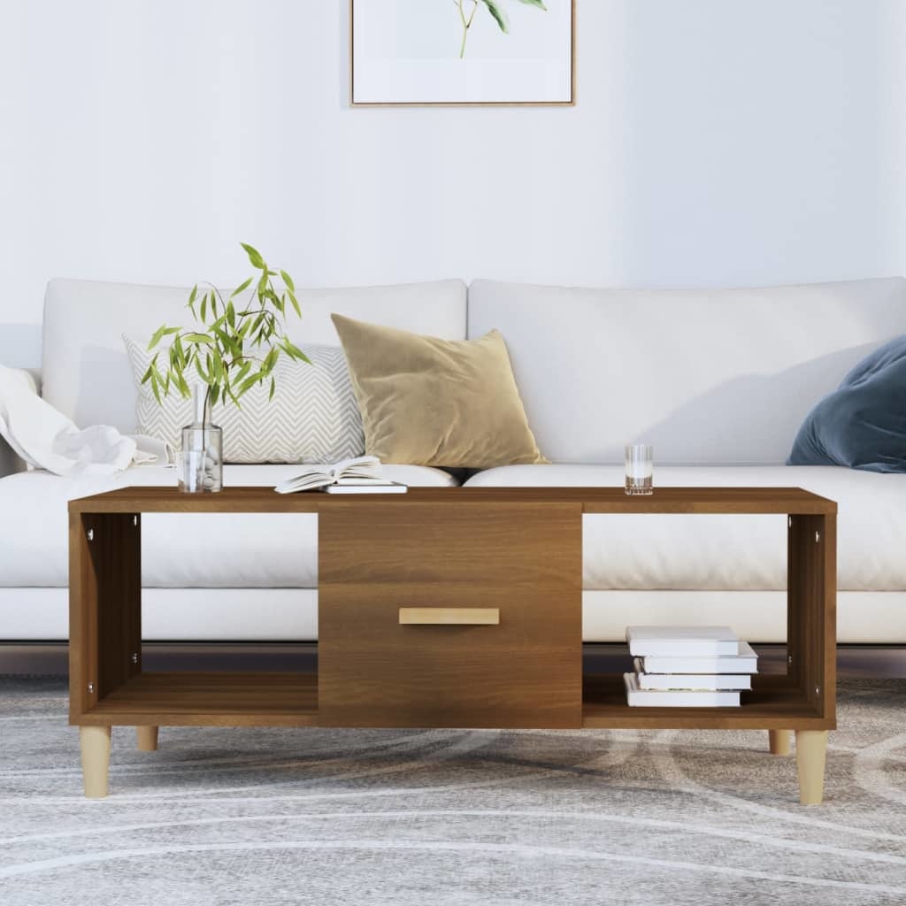 VidaXL Salontafel 102x50x40 cm bewerkt hout bruineikenkleurig