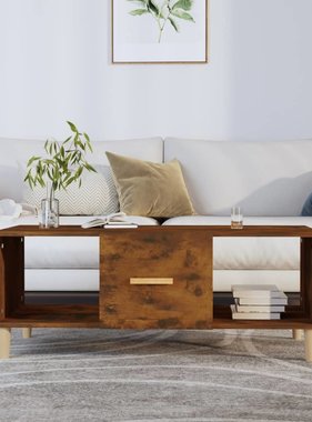 VidaXL Salontafel 102x50x40 cm bewerkt hout gerookt eikenkleurig