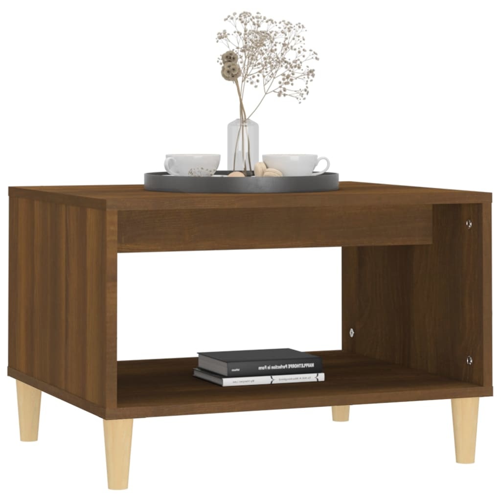 VidaXL Salontafel 60x40x50 cm bewerkt hout bruineikenkleurig