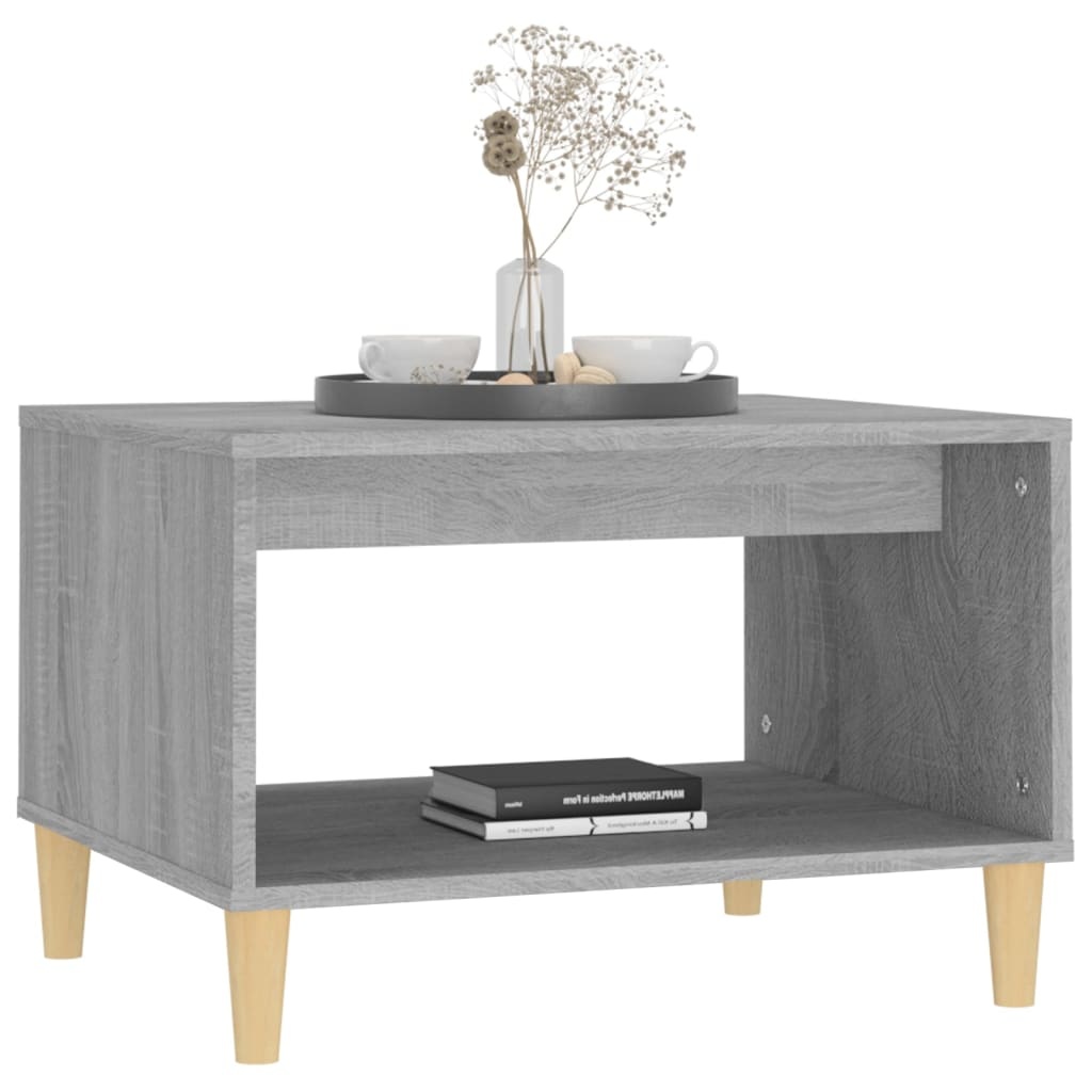VidaXL Salontafel 60x40x50 cm bewerkt hout grijs sonoma eikenkleurig